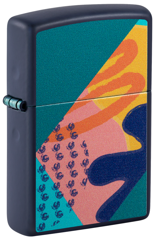 Zippo Funky Pattern Color Image Design, Navy Matte Lighter #48417