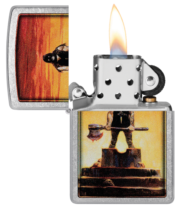 Zippo Frank Frazetta The Executioner Design, Street Chrome Lighter #48556