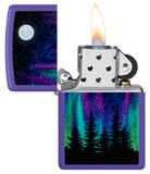 Zippo Aurora Borealis Design, Purple Matte Lighter #48565