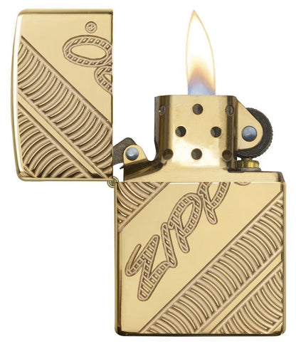 Zippo Coiled Armor Lighter, High Polish Brass #29625