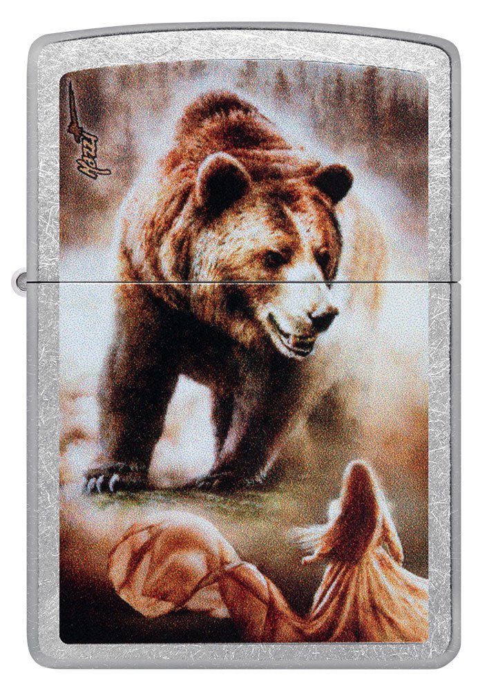 Zippo Mazzi Bear Design, Street Chrome Lighter #48330