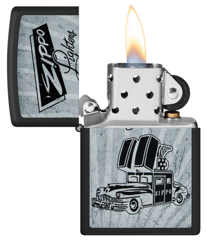 Zippo Retro Zippo Car Design, Black Matte Lighter #48572