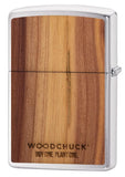 Zippo WOODCHUCK Cedar, 100% Real Wood, Brushed Chrome Windproof Lighter #29900