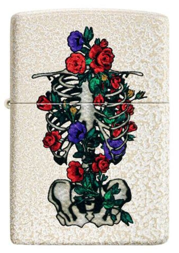 Zippo Floral Skeleton, Mercury Glass Finish, Genuine Windproof Lighter #49252