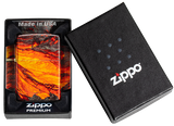 Zippo Fire Lava Flow 540 Design, Tumbled Brass Lighter #48622