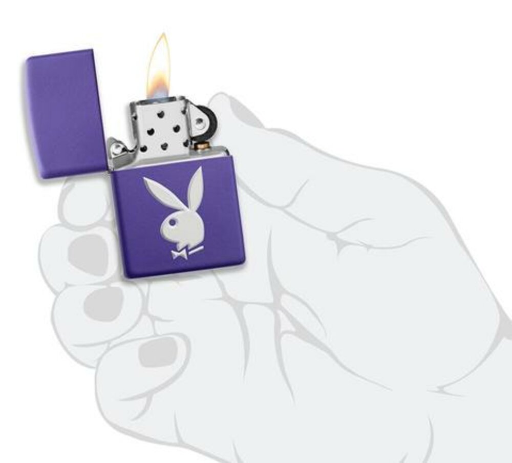 Zippo Playboy Bunny 3D Logo, Purple Matte Finish, Windproof Lighter #49286