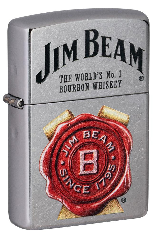 Zippo Jim Beam The Worlds No. 1 Bourbon Whiskey, Street Chrome Finish Lighter #49326