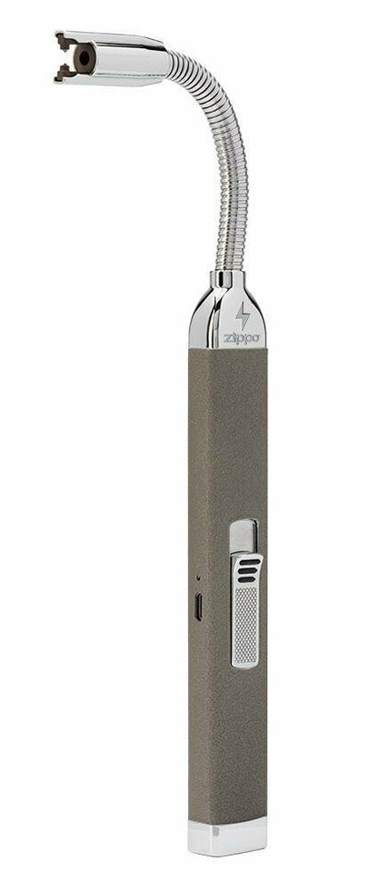 Zippo Electric Rechargeable Candle Lighter, Pebble Gray + Charging Cord #121650