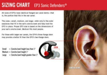 SureFire EarPro Sonic Defenders, Black, Medium, Bag #EP3-BK-MPR-BG