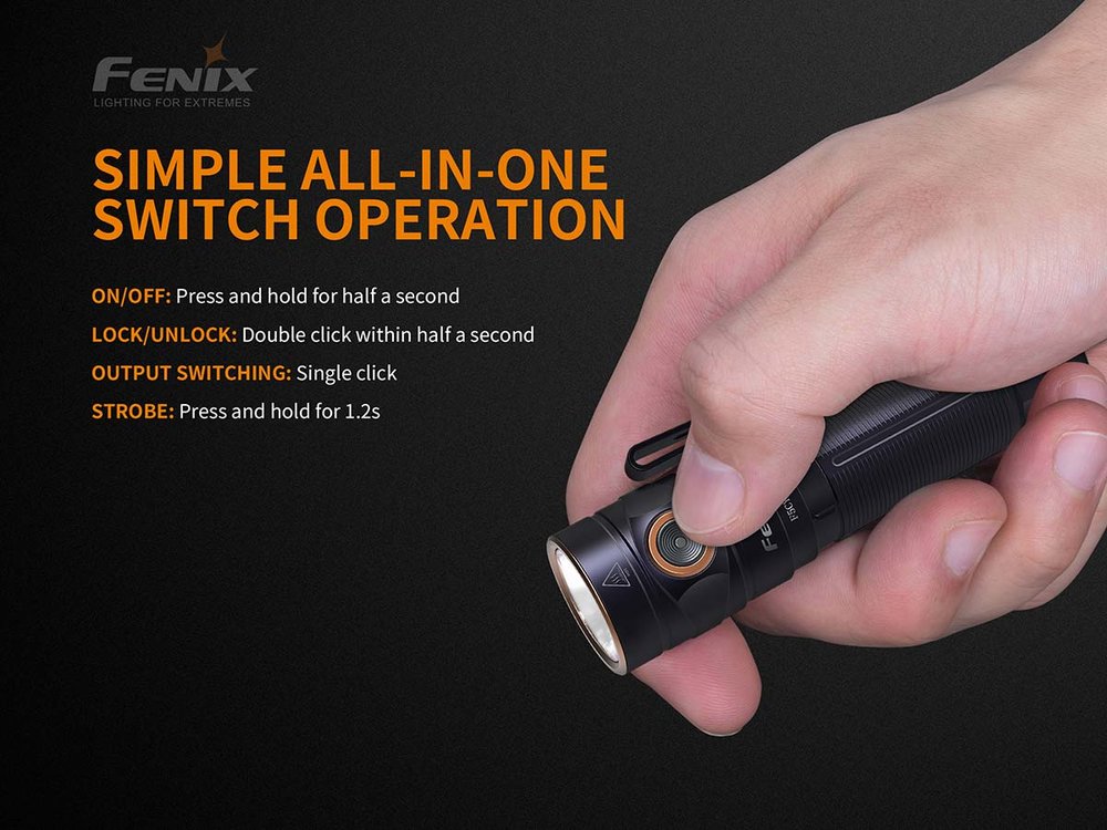 Fenix E30R, 1600 Lumens Rechargeable Flashlight, Battery Included #E30R