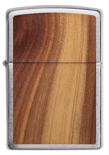 Zippo WOODCHUCK Cedar, 100% Real Wood, Brushed Chrome Windproof Lighter #29900