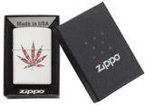 Zippo Floral Weed Design Lighter, White Matte #29730