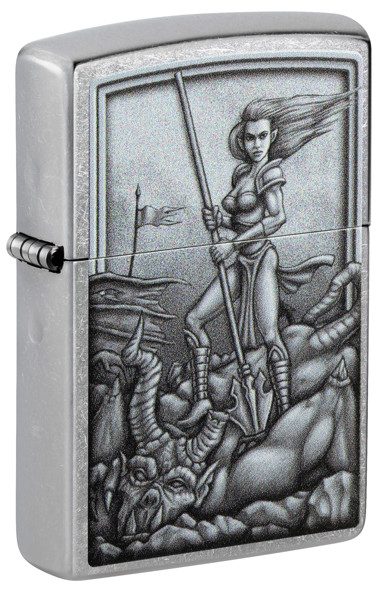 Zippo Mythological Warrior Design, Street Chrome Lighter #48371