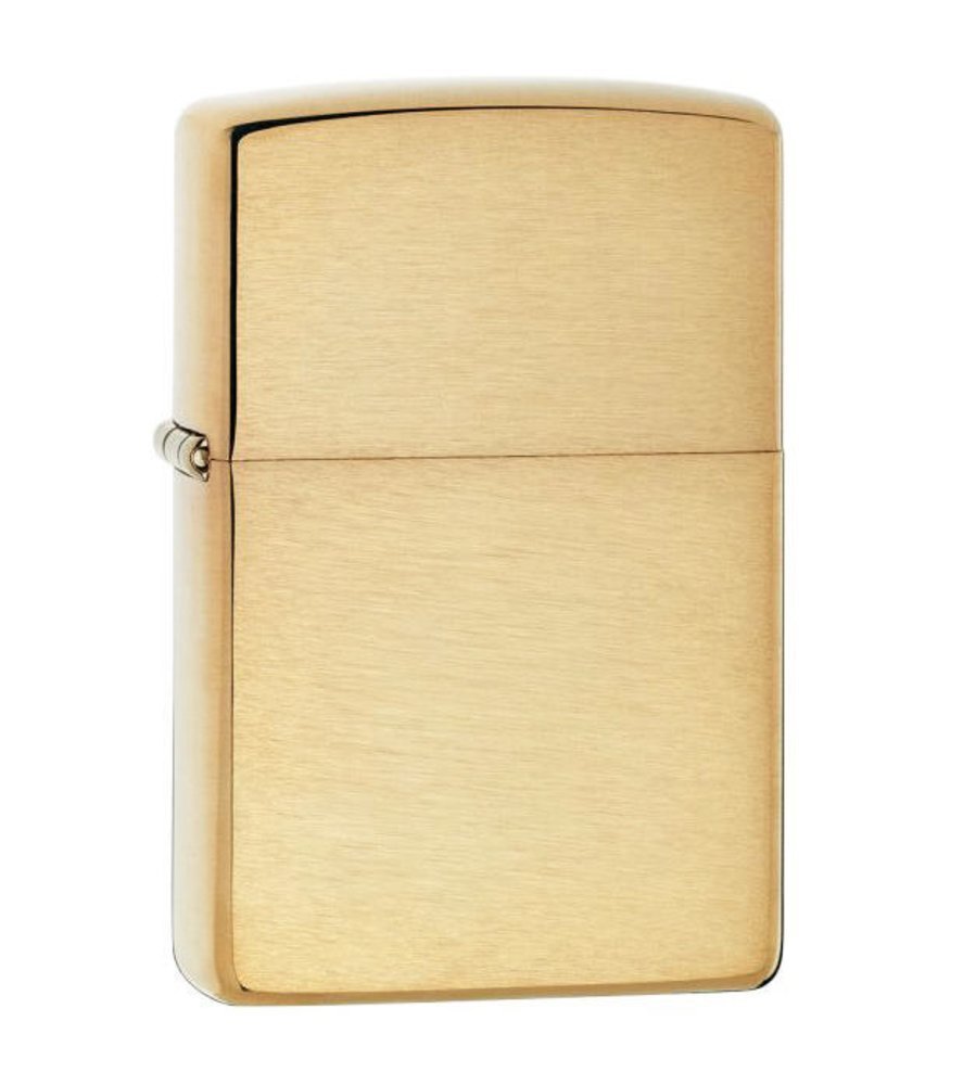 Zippo Armor Lighter, Brushed Brass, Heavy Wall Case #168