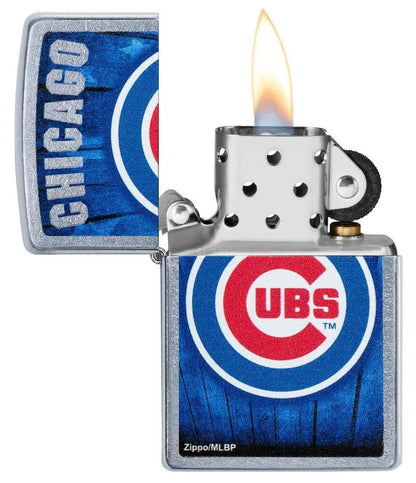 Zippo MLB Chicago Cubs Brushed Chrome Finish Genuine Windproof Lighter #29792