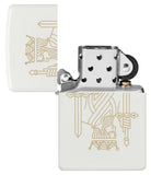 Zippo King and Queen Laser Engrave, White Matte Windproof Lighter #49847