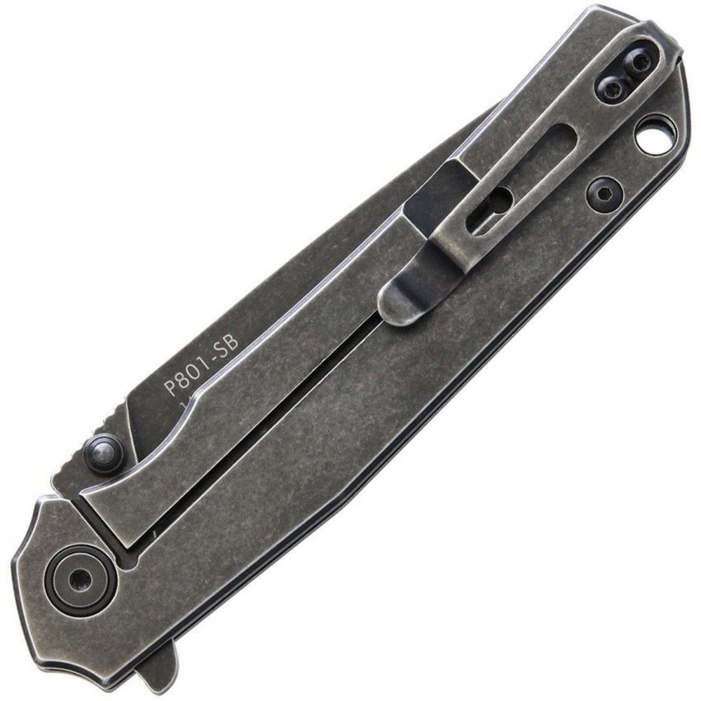 Ruike EDC Folding Knife, Black, Frame Lock, Stainless Steel #P801SB