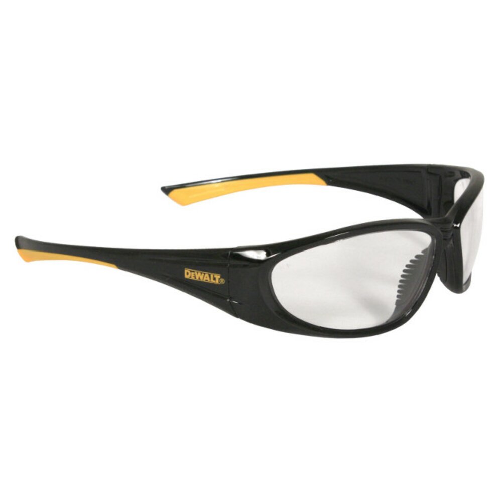 DeWalt Gable Safety Glasses, Black/Yellow Frame, Clear Lens #DPG98-1D