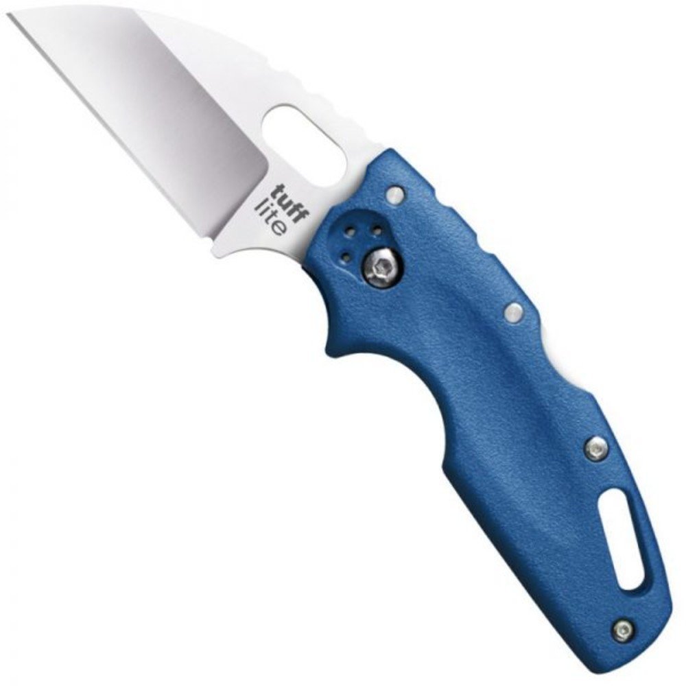 Cold Steel Tuff Lite Knife, Plain Edge, Blue Griv-Ex Handle #20LTB