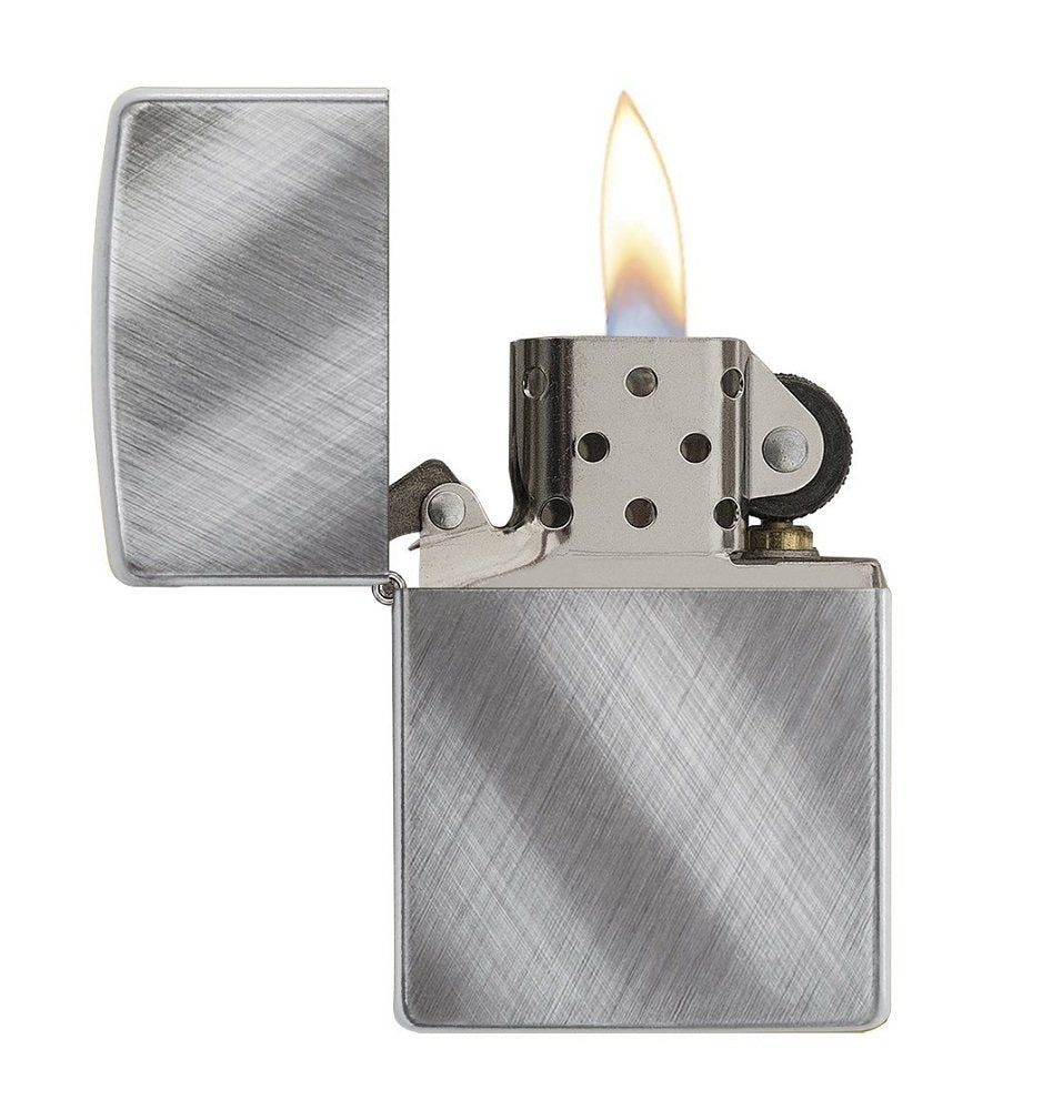 Zippo Diagonal Weave, Classic Brushed Chrome Finish, Genuine Lighter #28182