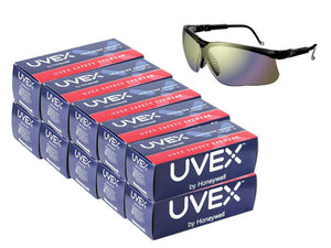Uvex (10-pack) Genesis Safety Glasses, Gold Mirror Lens, Anti-Scratch #S3203_10
