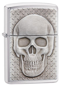 Zippo Skull With Brain Surprise, Brain Shows When Lid Is Open #29818