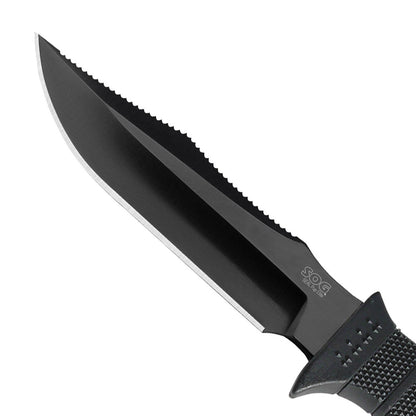 SOG Seal Pup Elite Fixed Blade Knife + Sheath, Black #E37SN-CP