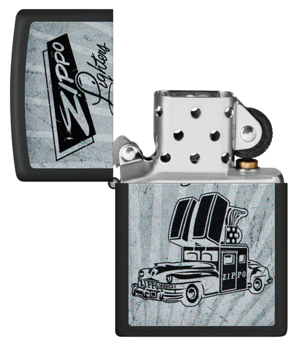 Zippo Retro Zippo Car Design, Black Matte Lighter #48572