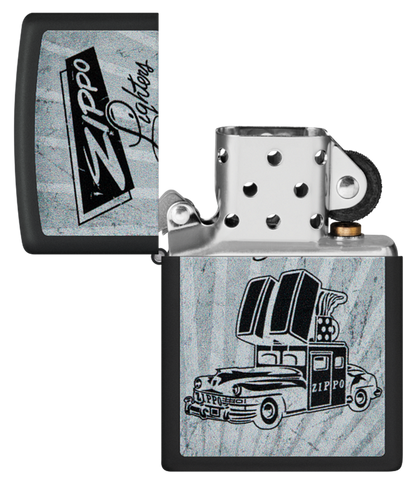 Zippo Retro Zippo Car Design, Black Matte Lighter #48572