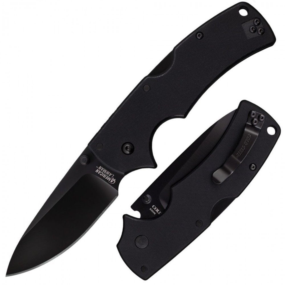 Cold Steel American Lawman, S35VN Steel, Folding Knife, Black #58B