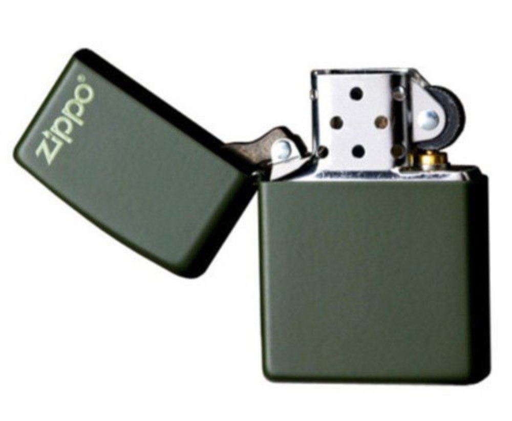 Zippo Green Matte Lighter, w/Logo #221ZL