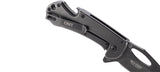 CRKT Bev-Edge Black Folding Knife, Frame Lock, Plain Edge Stonewash Finish #4635