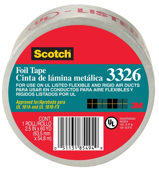 3M Scotch Foil Tape, 2.5 in x 60 yd (63.5 mm x 54,8 m) #3326-A