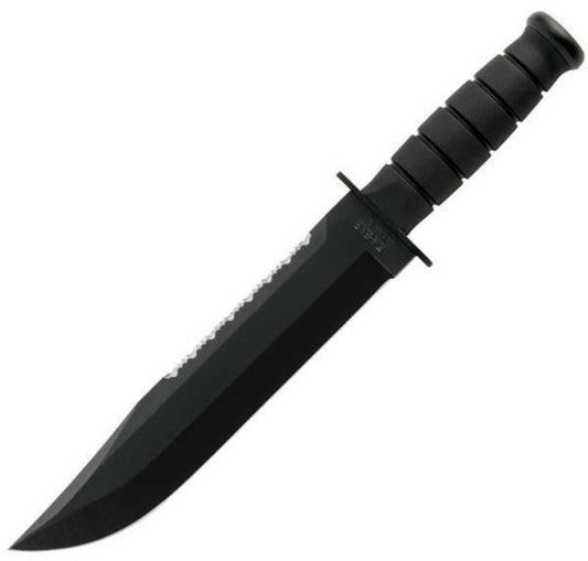 Ka-Bar Big Brother Fixed Blade Knife, KRTN Handle, Black Leather Sheath #2211