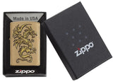 Zippo Dragon Design Lighter, Brushed Brass #29725