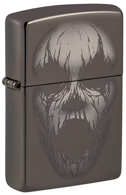 Zippo Screaming Monster Design, Black Ice Finish Windproof Lighter #49799