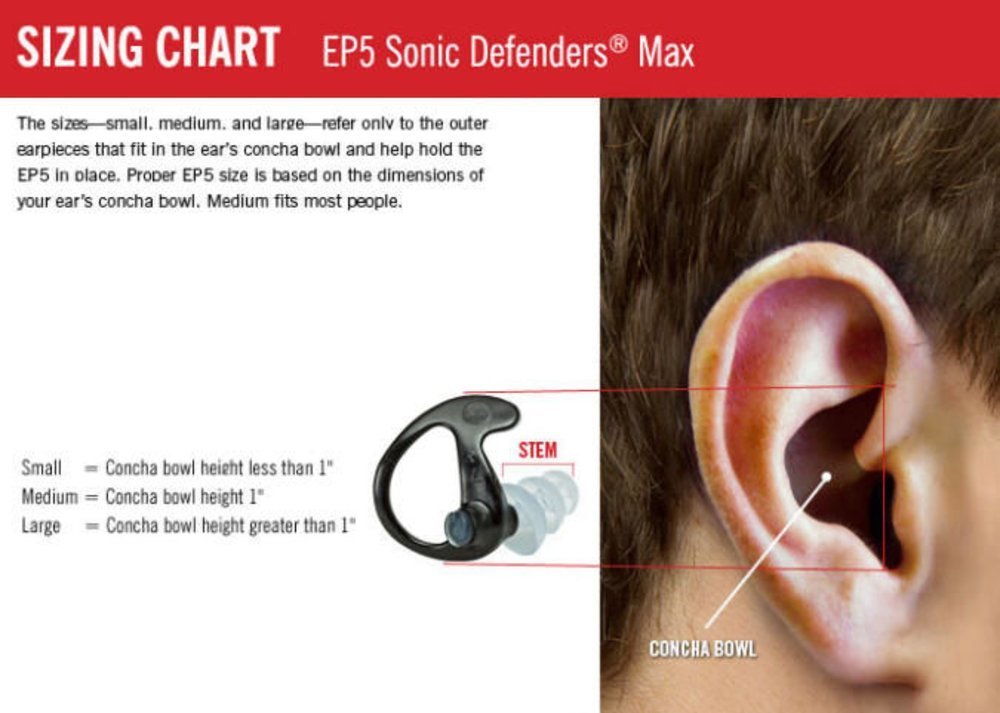 SureFire EarPro Sonic Defenders Max, Black, Small #EP5-BK-SPR