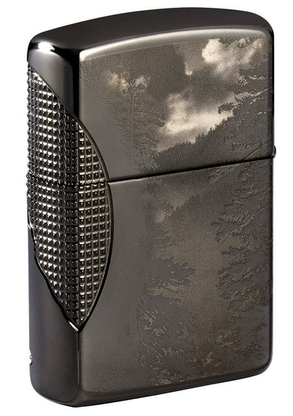 Zippo Wolf Design, Textured 360° Armor Black Ice Finish Windproof Lighter #49353