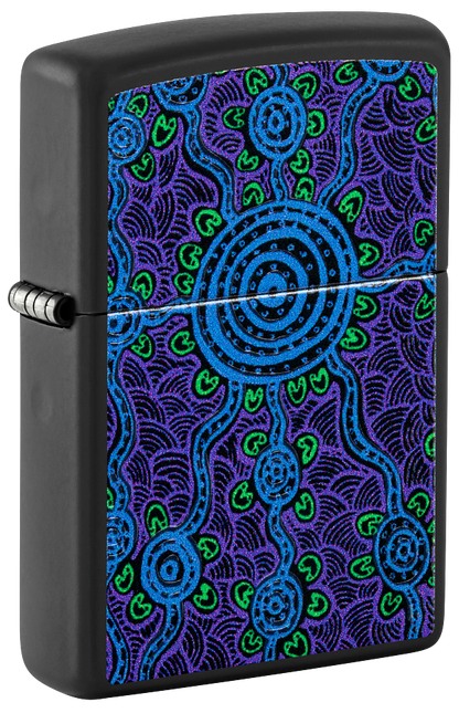 Zippo John Smith Gumbula Black Light Design, Black Matte Lighter #48625