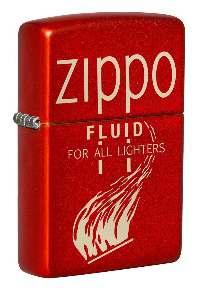 Zippo Retro Lighter Fluid Can Design, Metallic Red Lighter #49586