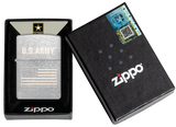 Zippo USA Army Flag Laser Engrave Design, Street Chrome Lighter #48557
