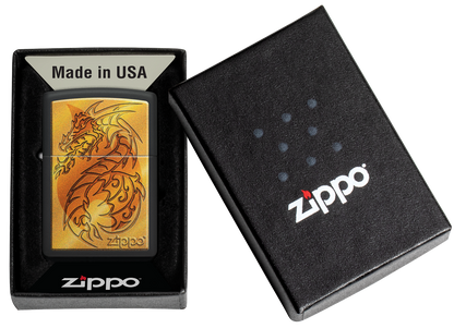 Zippo Mythological Dragon Design, Black Matte Lighter #48364