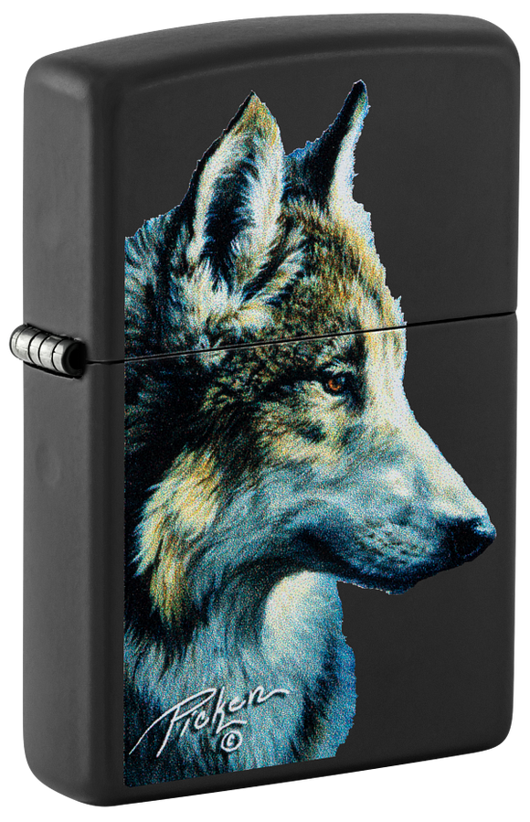 Zippo Linda Picken Wolf Design, Black Matte Lighter #48598