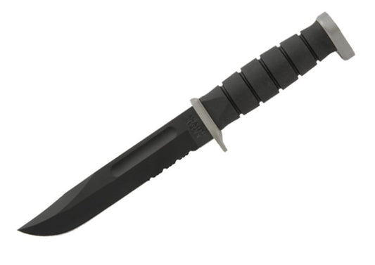 KA-BAR D2 Fighting/Utility Knife, Craton G Handle, Hard Sheath, Serr. Edge #1282