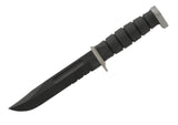 KA-BAR D2 Fighting/Utility Knife, Black Cordura Sheath, Serr Edge #1281
