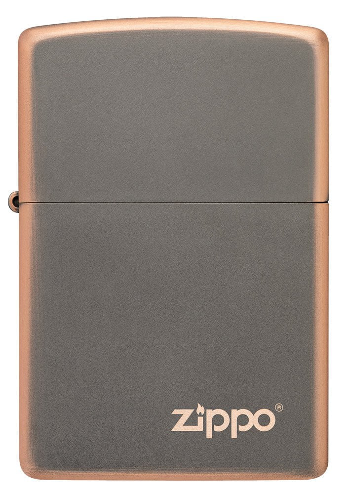 Zippo Rustic Bronze Base Model with Logo Windproof Lighter #49839ZL