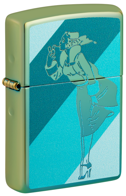 Zippo Windy Girl, High Polish Teal Lighter #48457