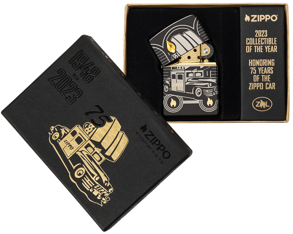 Zippo 2023 Collectible Of The Year, High Polish Black Armor Lighter #48691
