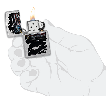 Zippo Buck Wear American Patriot Eagle USA Design, Street Chrome Lighter #48633