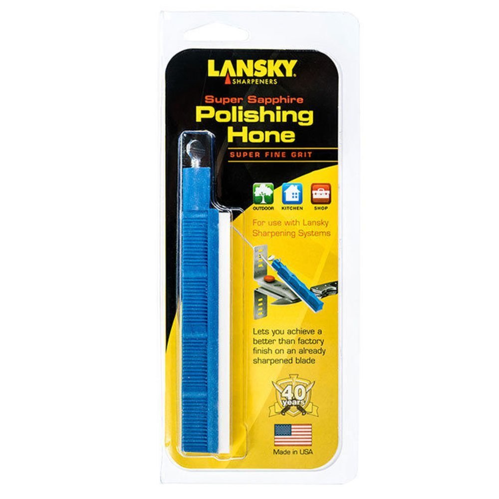 Lansky Super Sapphire Polishing Hone, Knife Sharpener, Blue Holder #S2000